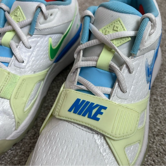 Nike Air Zoom Diamond Elite Turf White/Blue/Aquarius Blue Size 7.5 FQ7942-100 - Picture 11 of 15